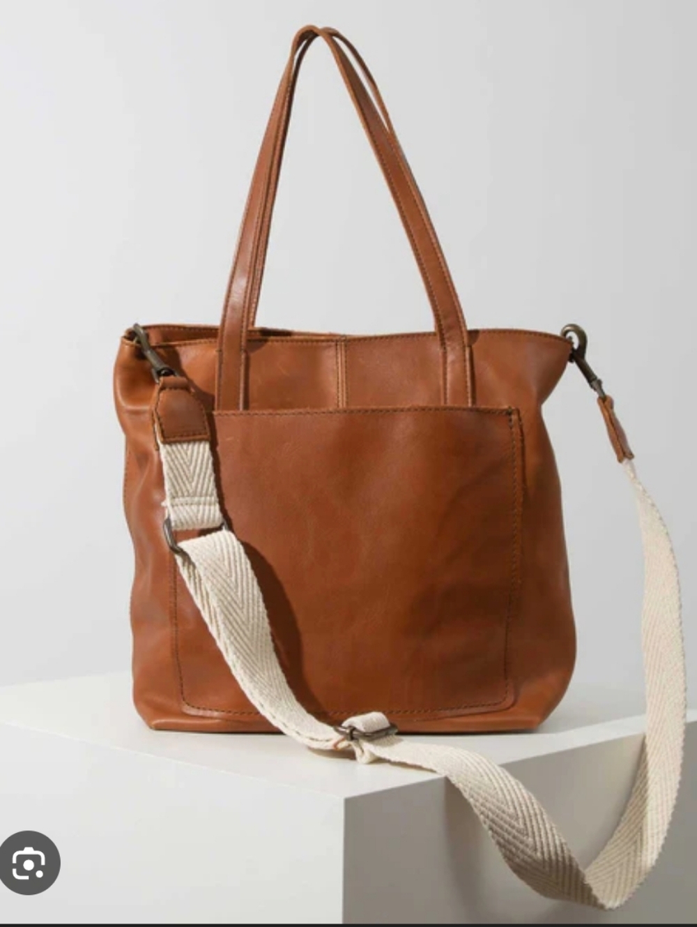 Noonday Cognac Leather Tote Bag